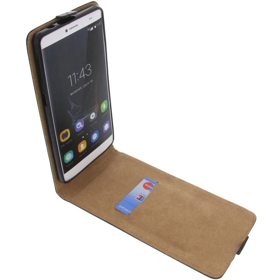 Custodia per Bluboo Maya Max Custodia Cellulare Modello Flip Custodia Nera - Immagine 3 di 4