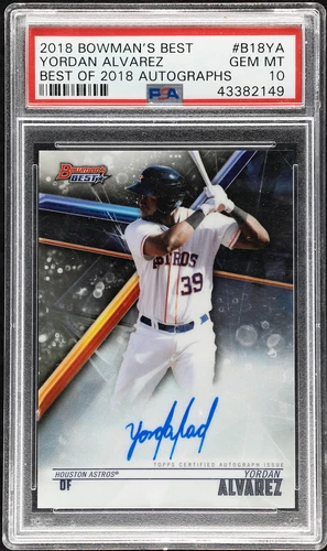 2018 Bowman's Best Yordan Alvarez Best of '18 Auto #B18YA PSA 10