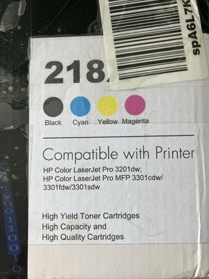 4 Pcs 218X Set 4-Pack Original Toner Combo All Four Colors Included Sealed New!