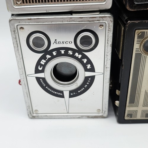 Lot of 5 Vintage Box Cameras Kodak Brownie Junior Ansco Shur Shot Craftsman More - Picture 4 of 20
