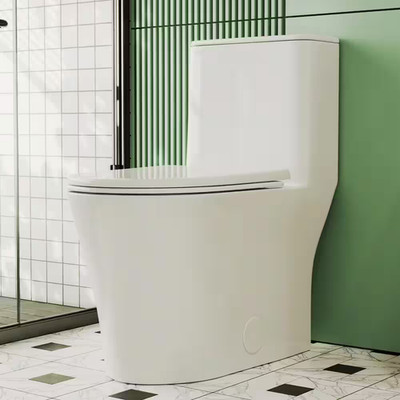 1-Piece 1.1/1.6 GPF 360° Dual Flush Comfortable Height Elongated Toilet Map Flus