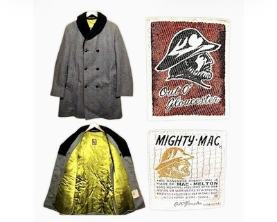  Mighty Mac Out O  Gloucester Mac Melton Men s Jacket Gray Made In USA Vintage