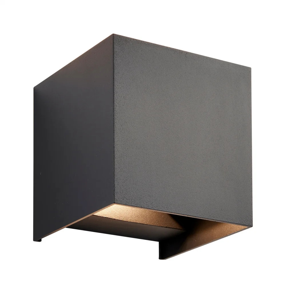 Outdoor Light Black Glover CCT Wall Matt 2 x 5.5w Square Saxby 97824