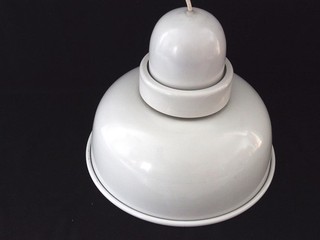 Industrial Lamp Hanging Light Metal Painted White