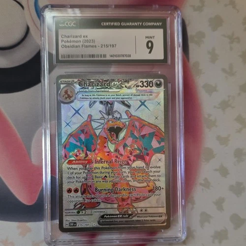 Pokémon Charizard EX 215/197 Obsidian Flames Full Art CGC 9 Ultra Rare Card