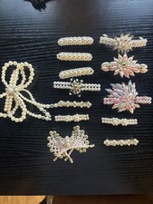 Vintage Pearl Hair Clips Lot of 13 Hair Accessories for Women
