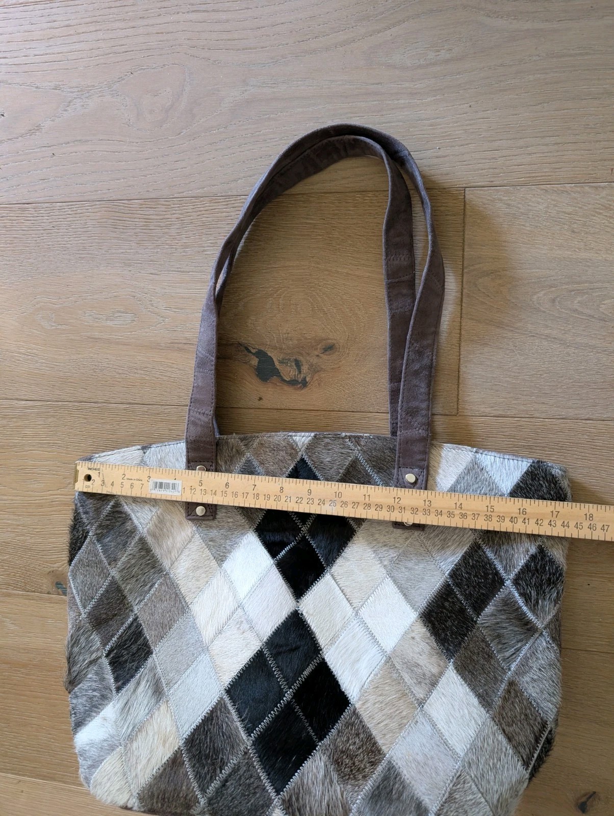 Artisan Suede Patchwork Cowhide Large Tote Bag Ha… - image 6