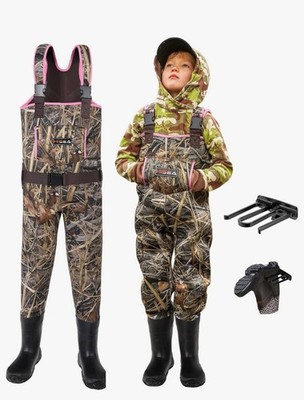HISEA Chest Waders for Toddler  Neoprene Waterproof Wader with Insulated Boots