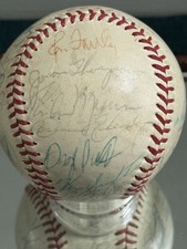 1977 A.L All Star Game Team Signed Baseball Thurman Munson Brett Auto Psa W/case
