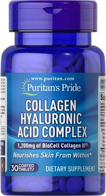 Puritan's Pride Collagen Hyaluronic Acid Complex-30   Coated Tablets