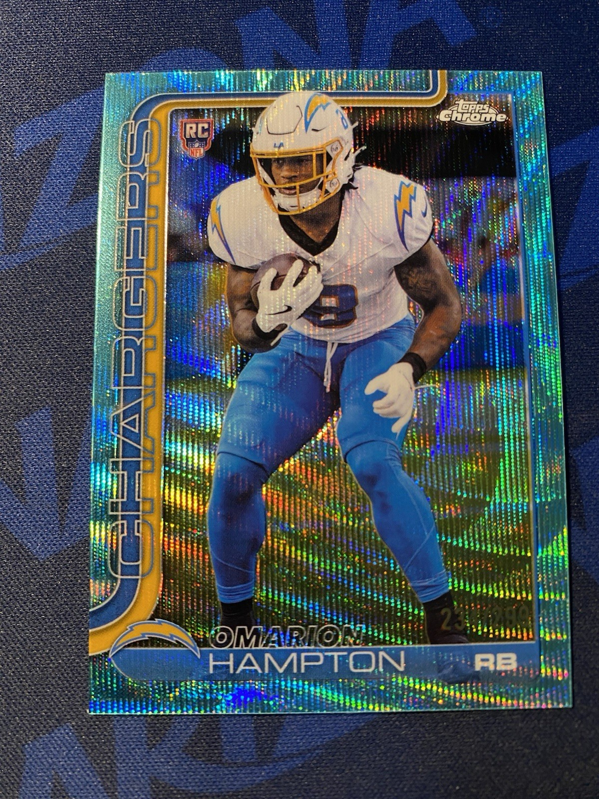 2025 Topps Chrome Omarion Hampton #324 Teal Wave /299