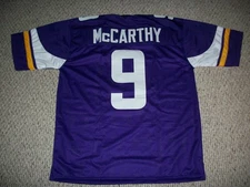 J.J. McCARTHY Unsigned Custom Minnesota Sewn Football Jersey Sizes S-3XL Pur/Wh