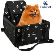 Dog Car Booster Seat Portable Pet Travel Carrier with Safety Belt  Leash Clip