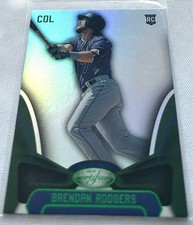 2019 Panini Certified Baseball Brendan Rodgers Colorado Rockies Green Foil RC 19