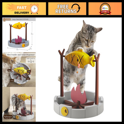 Interactive Cat Slow Feeder Puzzle Toy - Treat Dispenser for Kittens & Small Pet
