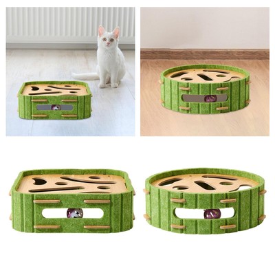 Katzenspiel Zubehör mit interaktiven Bällen und Kratzbrett