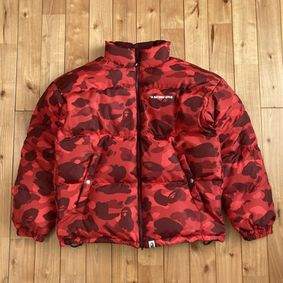 BAPE リバーシブル ダウンジャケット Red Camo Reversible BAPE Red Camo Puffer Down Jacket A Bathing Ape Size L