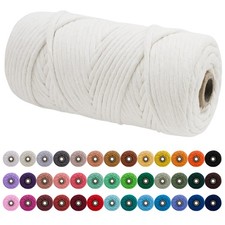 4mm x 109 Yards 328 Ft Single Strand Macrame Cord Soft Cotton Rope Natural