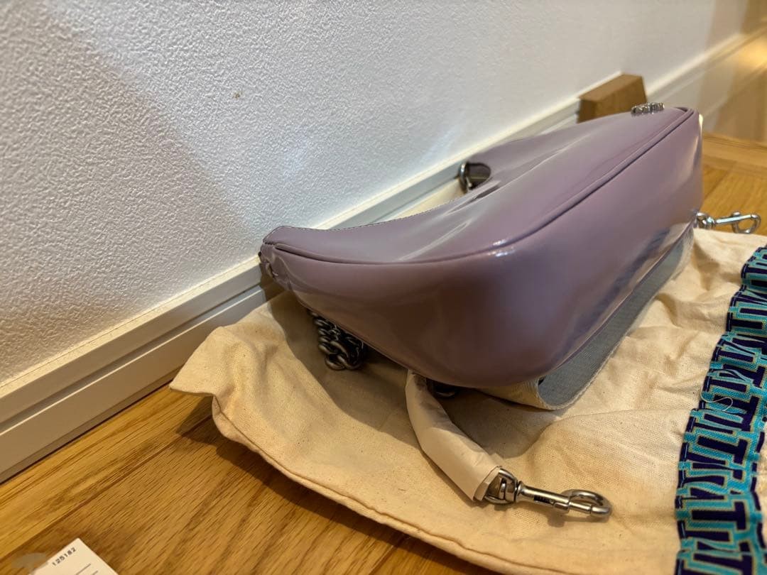 Tory Burch Mercer Patent Small Crescent Bag in Purple Leather Women's From Japan thumbnail 8