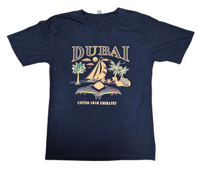 AST Dubai United Arab Emirates Pre-Shrunk Navy Blue T-Shirt Size XL