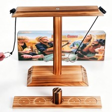 YWTOYS Ring Toss Game for Kids and Adults, Large Base Hook Small, walnut