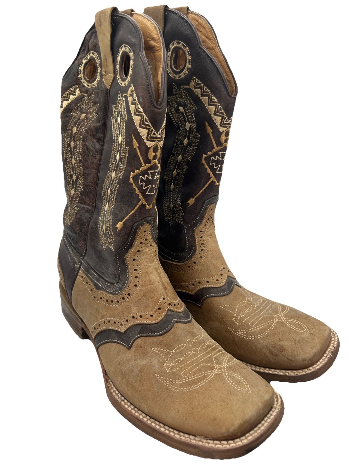 Brown Embroidered Women's Rodeo Boots Size 10