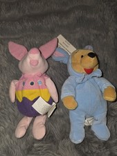 The Disney Store Easter Bunny Pooh Egg Piglet Mini Bean Bag Plush Beanie Vtg
