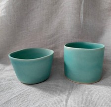 Kazumi Yoshimura Seto Blue Ceramic Cup Set - Handcrafted, Used, Collectible