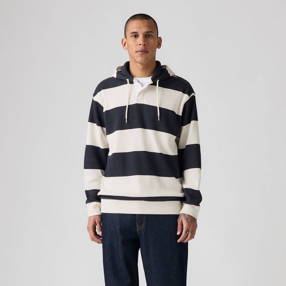 Мужская рубашка-поло Levis свободного кроя с длинным рукавом для регби - темно-синий 4390₽