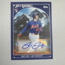 2023 Topps X Bob Ross Joy of Baseball Brett Baty Prussian Blue # 41/50 Auto