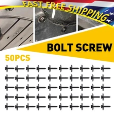 8mm 50X Bumper Clips Hole Auto Car Metal Rivets Fastener Fender Push Pin NEW