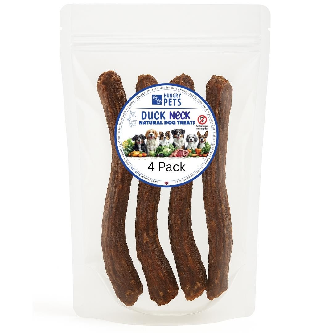 Duck Necks 4 Pack – Natural Dog Treats Chews, Grain Free, High Protein