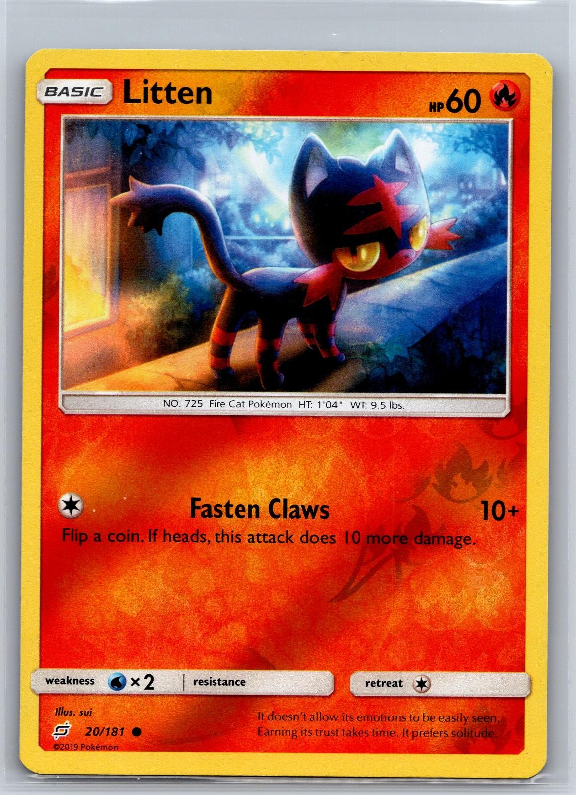 Litten 20/181 Common Team Up Pokemon Reverse Holo NM/M 620d-16