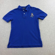 Polo Ralph Lauren Polo Shirt Kids Small 8 Blue Polo Bear Logo Short Sleeve Top