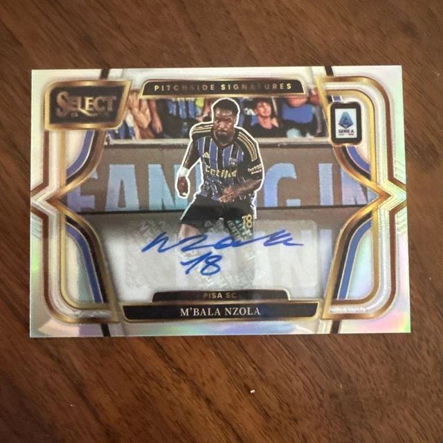 2025-26 Panini Select Serie A Pitchside Signatures Auto M'Bala Nzola Pisa SC