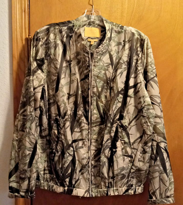 Massimo Dutti Green Leaf Camo Look Windbreaker - Size Med - No Lining - Read