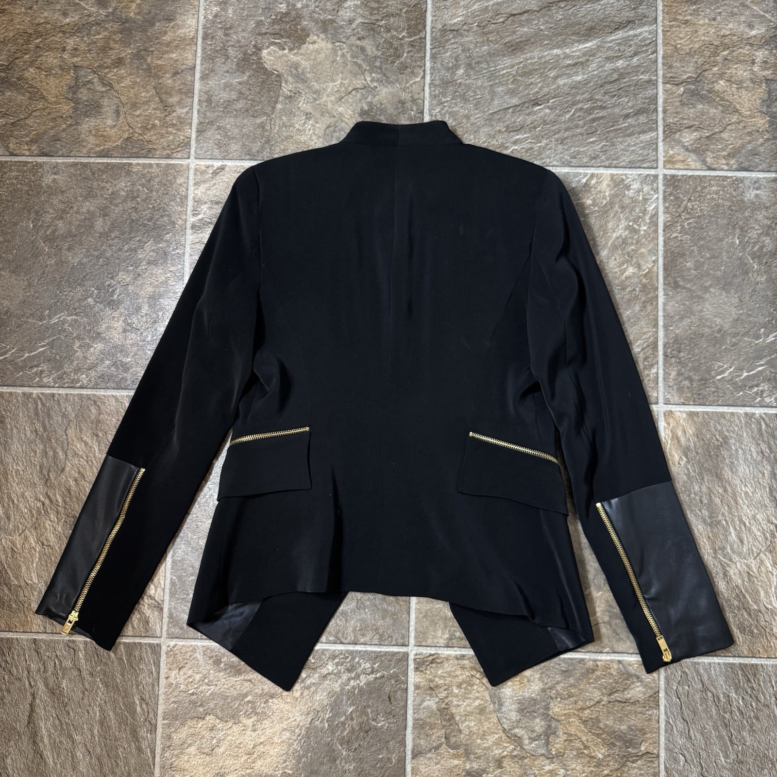 Zara Basic Open Front Black Blazer Jacket Lined S… - image 9