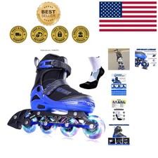 Outdoor Adjustable Inline Skates with Comfort  Safety Features for All Ages