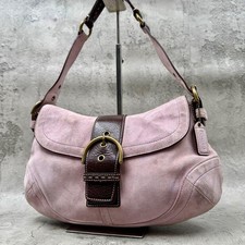 COACH 9688 Vintage Soho Shoulder Bag Purple Brown Suede Leather Y2K Used