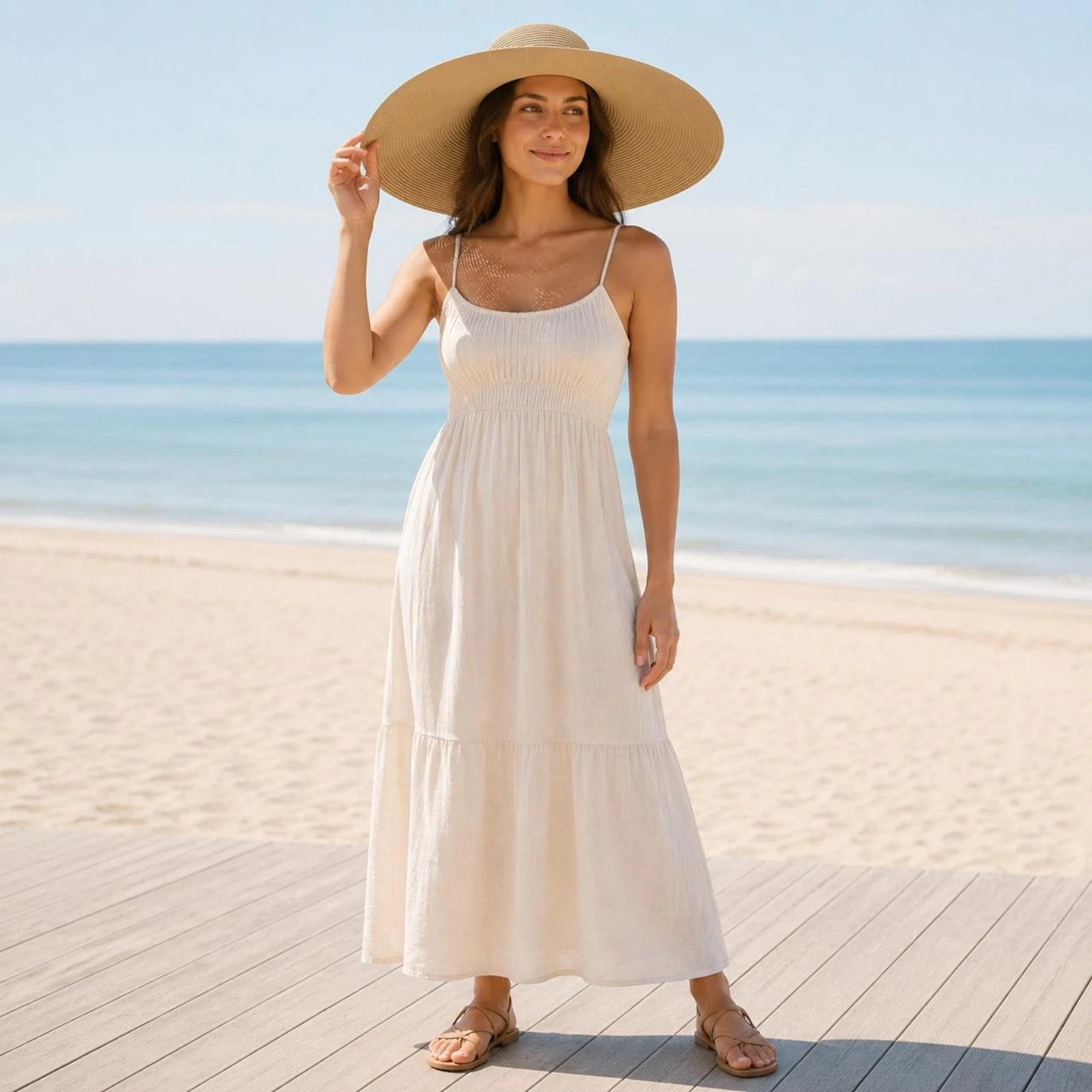 Foldable Beach Sun Hat Protection Wide Brimmed Straw Sun Hat UPF 50+ for