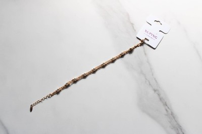 Xuping Jewelry Gold Plated Bracelet Chain With Crystals Hypoallergenic 20cm