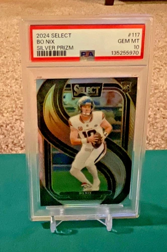 Bo Nix PSA 10 2024 Panini Select Silver RC Premier Level #117