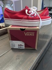 VANS Authentic Red Men's Low Top Sneakers Canvas Lace Up VN000EE3RED