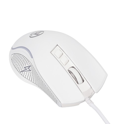 White Mechanical Mouse Colorful Shine Adjustable 3600dpi RGB Ergonomic Wired SET - Picture 12 of 23