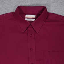 Roundtree Yorke Gold Label Shirt Mens 18 36/37 TALL Wine Red Button Long Sleeve