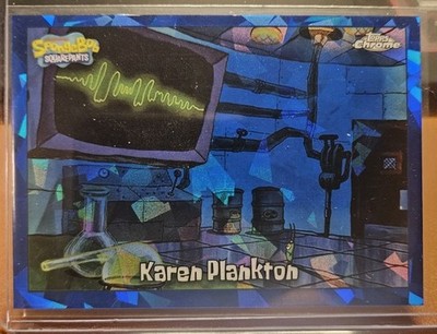 KAREN PLANKTON 2025 TOPPS CHROME SPONGEBOB SAPPHIRE REFRACTOR REF #30