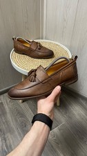 Marc Edelson Men s Tassel Loafers Leather EU 39 Brown Made In Italy
