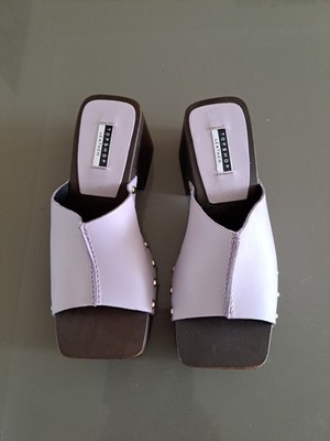Top Shop Rosie Leder Clog Pantolette In Flieder 37 Größe 4 Nagelneu Made In Spain