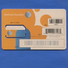 New Unactivated AT T Mini Full Size SIM card Prepaid Postpaid 4G