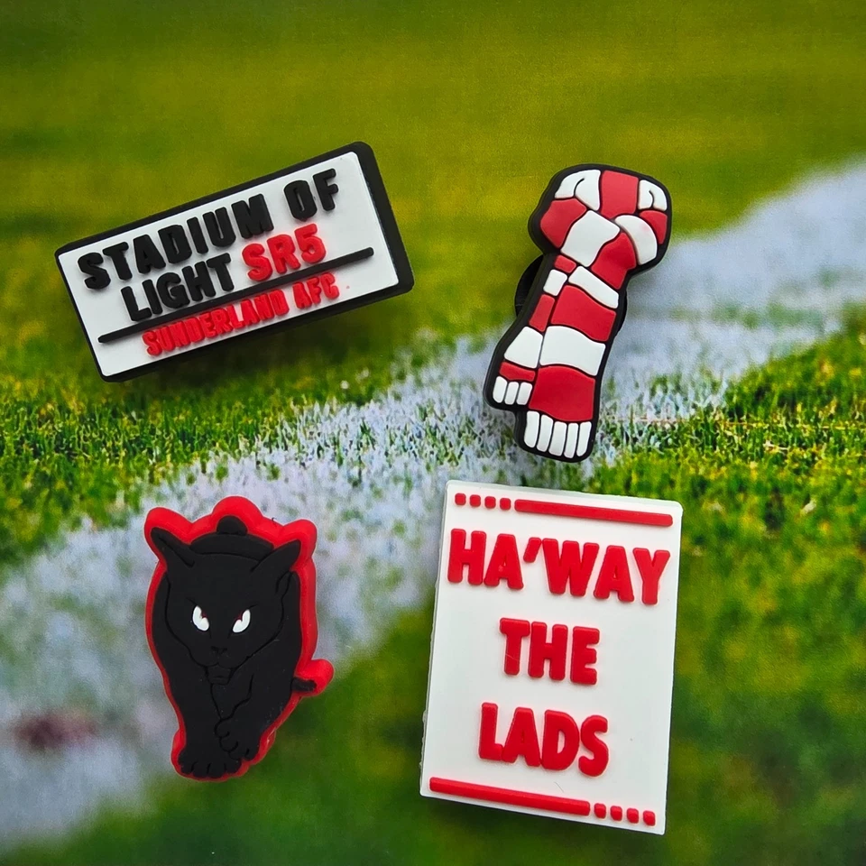 Sunderland inspired Football Croc Charms Set Of 4
